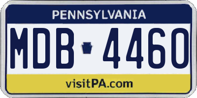 PA license plate MDB4460