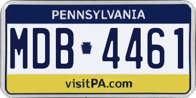 PA license plate MDB4461