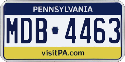 PA license plate MDB4463