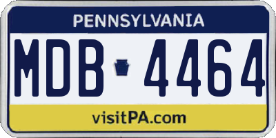 PA license plate MDB4464