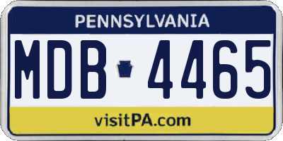 PA license plate MDB4465