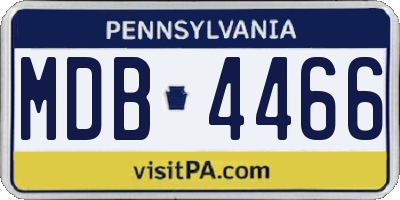 PA license plate MDB4466