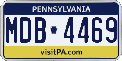 PA license plate MDB4469