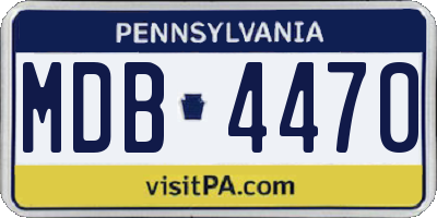 PA license plate MDB4470