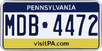PA license plate MDB4472