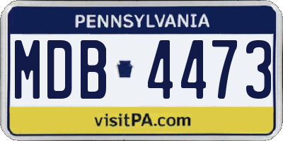 PA license plate MDB4473