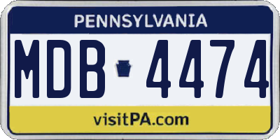 PA license plate MDB4474