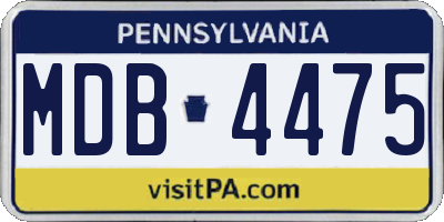 PA license plate MDB4475
