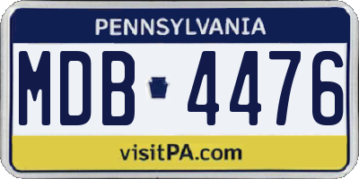 PA license plate MDB4476