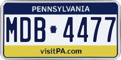 PA license plate MDB4477