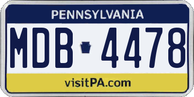 PA license plate MDB4478