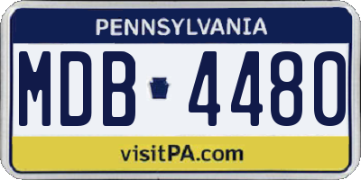 PA license plate MDB4480