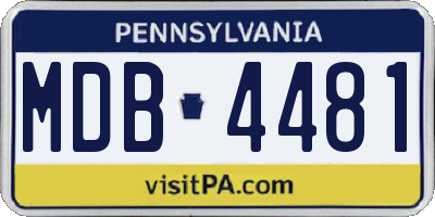 PA license plate MDB4481