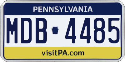 PA license plate MDB4485
