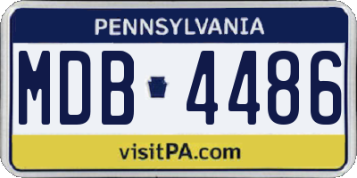 PA license plate MDB4486