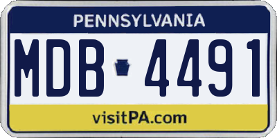 PA license plate MDB4491
