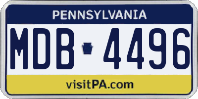 PA license plate MDB4496