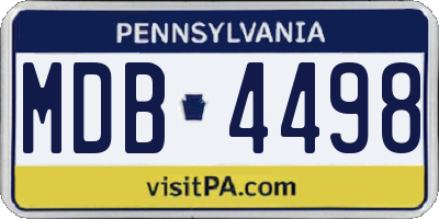 PA license plate MDB4498