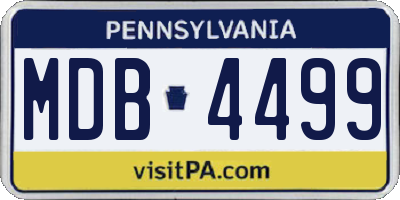 PA license plate MDB4499