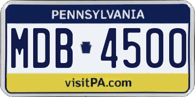 PA license plate MDB4500