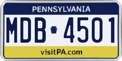 PA license plate MDB4501