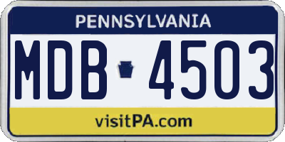 PA license plate MDB4503