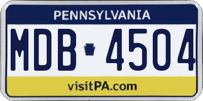 PA license plate MDB4504