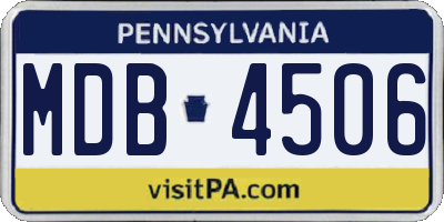 PA license plate MDB4506