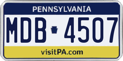 PA license plate MDB4507