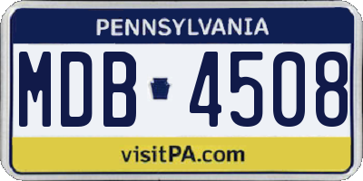 PA license plate MDB4508