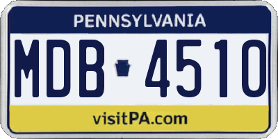 PA license plate MDB4510