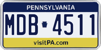 PA license plate MDB4511