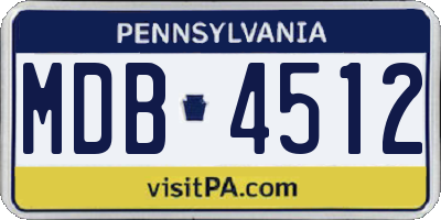 PA license plate MDB4512