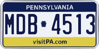 PA license plate MDB4513