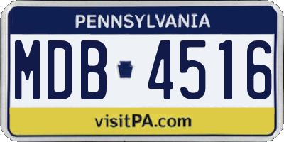 PA license plate MDB4516
