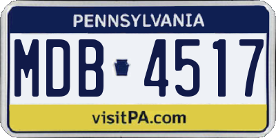 PA license plate MDB4517
