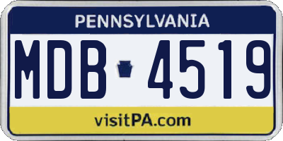 PA license plate MDB4519
