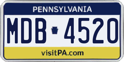 PA license plate MDB4520