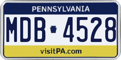 PA license plate MDB4528