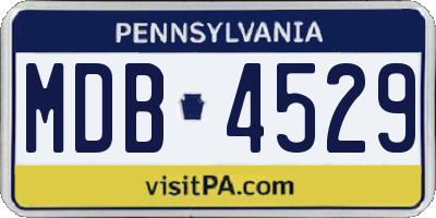 PA license plate MDB4529
