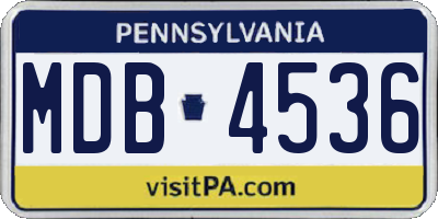 PA license plate MDB4536
