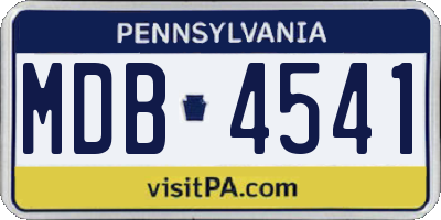 PA license plate MDB4541