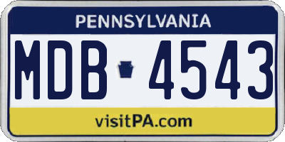 PA license plate MDB4543