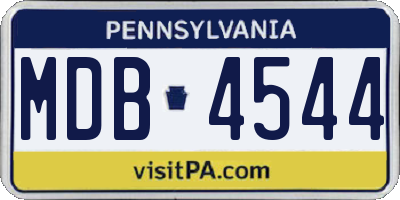 PA license plate MDB4544