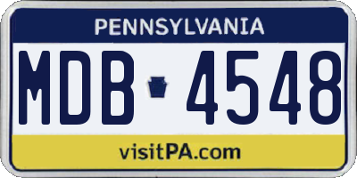 PA license plate MDB4548