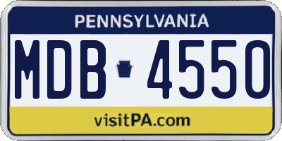 PA license plate MDB4550