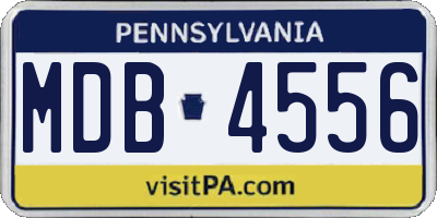 PA license plate MDB4556