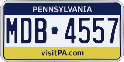 PA license plate MDB4557