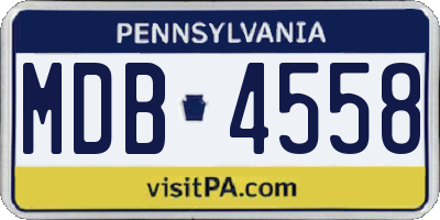 PA license plate MDB4558