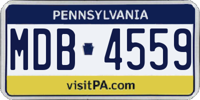 PA license plate MDB4559